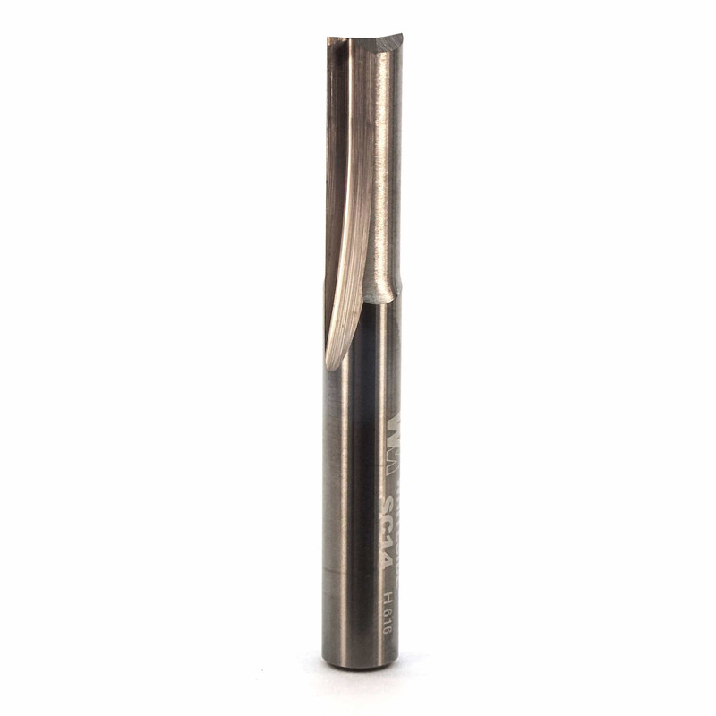 Solid Carbide Double Flute Straight Cut Router Bit - 1/4" SH - Diameter:1/4" - Cutting Length:3/4" - Overall Length:2"